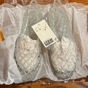 H&M Glittering Silver Flats